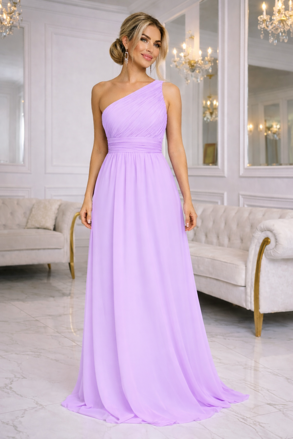 fialove lila spolecenske saty na svatbu pro druzicky